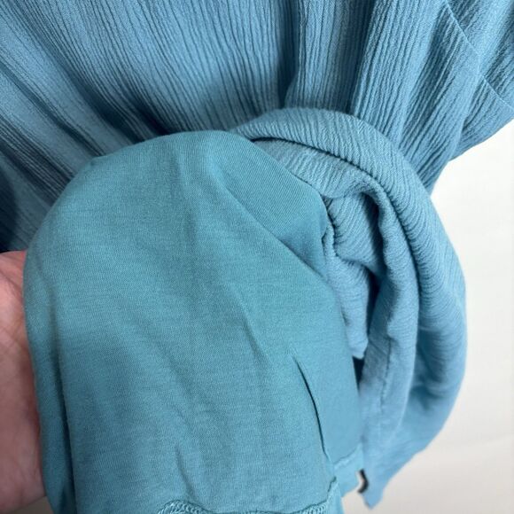 Soft Surrounding’s Palo Gauze Tunic Tank Women's 2X Porcelain Blue Embroidered - Picture 5 of 8